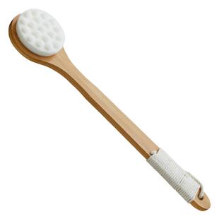 妍林长柄软毛洗澡刷后背不伤肤木质沐浴刷子搓澡搓背浴刷身体神器