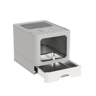 不锈钢猫砂盆超大号防外溅防臭全封闭抽屉式猫厕所封闭式猫屎盆子