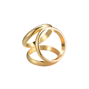 高档三环丝巾扣小方巾扣奢华光面多功能衣角打结扣胸针围巾扣配饰