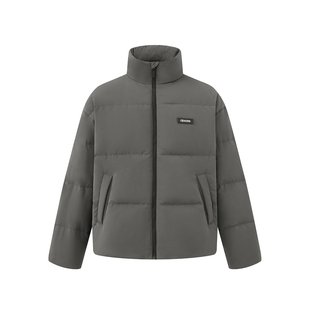 CH丨灰色短款羽绒服男冬季新款潮牌美式立领加厚保暖男士鸭绒外套
