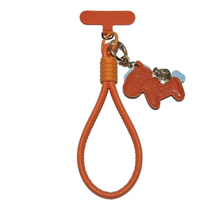 高品质手机壳挂绳斜挎新款手腕编织短绳防丢橙色便携女高档垫片双扣绳适用苹果华为手机壳挂绳链新年马年款