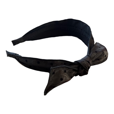 韩国气质复古黑色波点蝴蝶结发箍甜美公主风头箍头饰时尚个性发卡