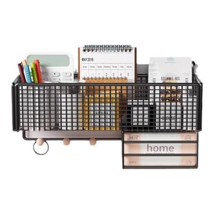 办公室置物架工位神器桌面收纳筐桌上整理好物免安装隔断挂篮架子