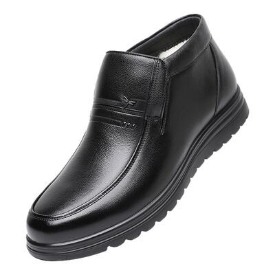 红蜻蜓男士高帮棉皮鞋冬季爸爸鞋