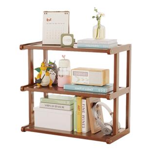 儿童桌面收纳盒小型学生书桌上放书神器楠竹书架置物书柜多层简易