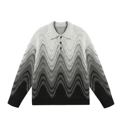 JHYQ美式复古渐变色针织衫