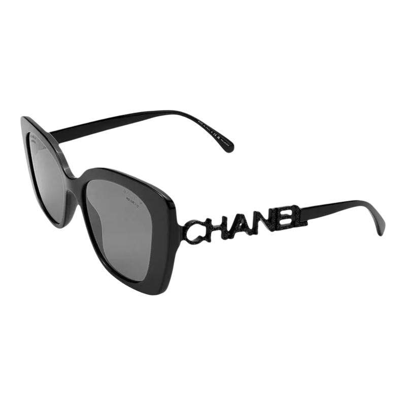 【自营】Chanel/香奈儿墨镜字母镶钻方框明星同款太阳镜 CH5422
