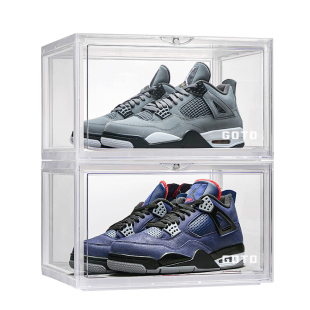 GOTO透明鞋盒鞋子收纳盒神器防尘防氧化磁吸aj球鞋收纳展示柜鞋墙