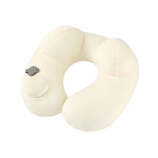 u型枕按压充气枕头旅行必备神器u形枕出差便携飞机护颈枕长途靠枕