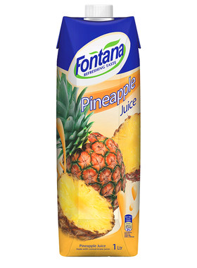 进口Fontana芳塔娜菠萝汁纯果汁水果饮品饮料1L*6瓶装低0脂网红