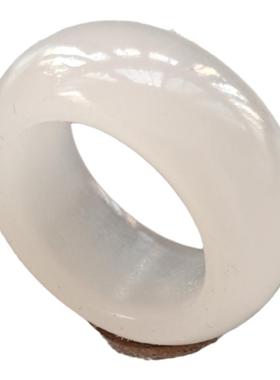 天然玉石白玉戒指扳指细腻