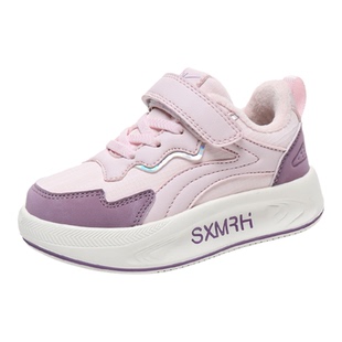 双星女童鞋子2025秋冬新款皮面防水运动鞋儿童冬季加绒保暖二棉鞋