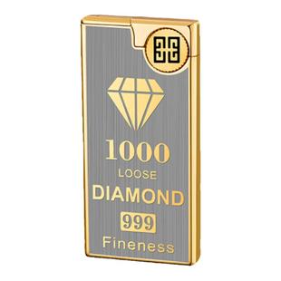 新型超薄金属砂轮火石明火充气打火机创意滑轮个性潮定制刻字礼品