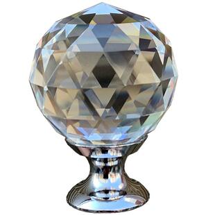 单孔水晶球形拉手美式家具衣柜抽屉橱柜床头柜门现代简约小拉把手