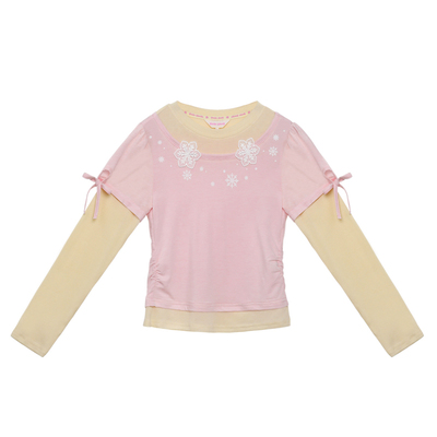 【雪花飘飘】羊毛长袖T恤上衣