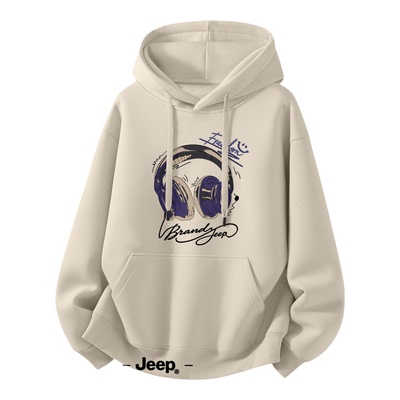Jeep吉普连帽卫衣宽松秋冬季男士