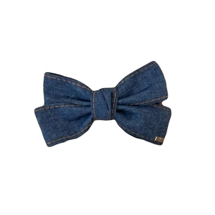 韩系简约牛仔蝴蝶结鸭嘴夹女高级感后脑勺盘发飘带抓夹百搭发饰