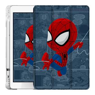 适用2020漫威英雄ipad8保护套pro11带笔槽10.2钢铁侠9.7寸2019平板10.5三折式air4潮牌3蜘蛛侠2/1苹果mini5壳