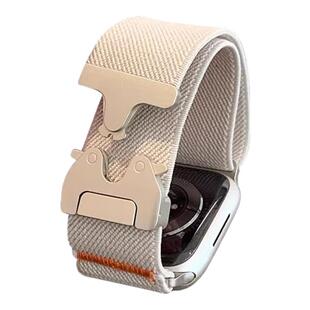 适用苹果手表表带iwatch s10表带舒适透气弹力编织降落伞扣applewatch98运动Ultra腕带男官方扣弹扣夏替换带
