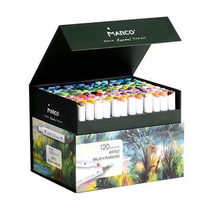马可雷诺阿进口软头不透马克笔美术专用套装画笔绘画双头油性水彩笔漫画动漫美术设计小学生儿童礼品礼盒彩笔