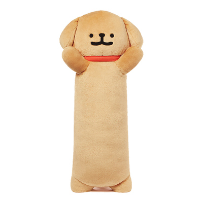 可爱线条小狗毛绒玩偶靠枕软床上夹腿睡觉女生日礼物长条抱枕抱睡