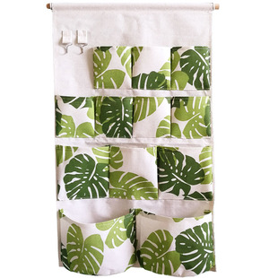 可爱布艺大容量宿舍悬挂式收纳袋墙面壁挂门后储物袋手机收纳挂袋