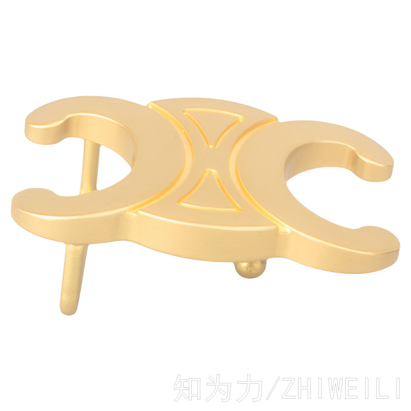 凯旋门古金色皮带扣百搭时尚韩版显瘦小众纯铜女士黄铜腰带头挂扣