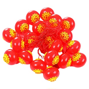 新年小红灯笼挂饰户外防水led发光春节元旦庭院布置连串灯笼装饰