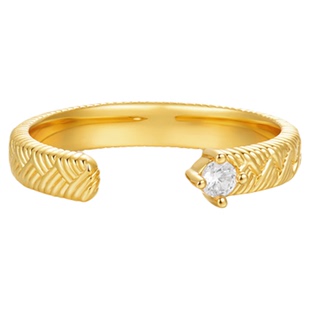 sunshifen Rainforest系列编织感锆石开口戒精致百搭送女友礼物