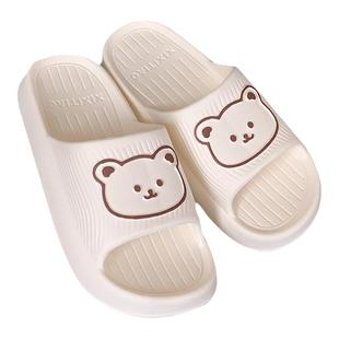 细细条 情侣室内EVA防滑拖鞋网红女夏ins可爱小熊踩屎感凉拖鞋男
