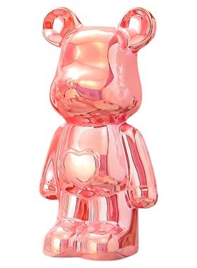 【宠粉专属】18cm高档暴力熊摆件客厅电镀陶瓷爱心熊酒柜轻奢潮玩