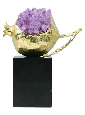 紫水晶石榴摆件新中式乔迁礼品