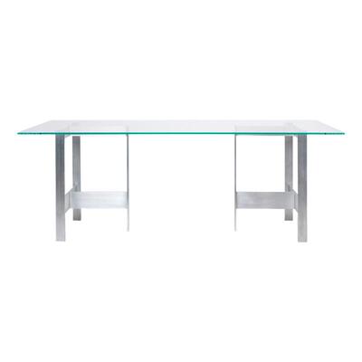 Ferm Living Lager铝制玻璃餐桌现代简约会议桌书桌