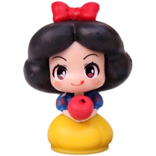 Q版白雪公主美人鱼茉莉贝儿花木兰小手办网红蛋糕摆件装饰品盲盒