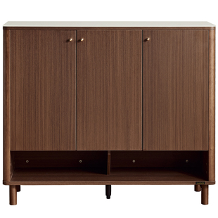 全友家居Q2025新款胡桃木鞋柜家用门口收纳柜一体靠墙新中式家具