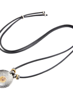 金光篆-999足银吊坠男女款纯银饰品贴金圆牌道家文创送人礼物