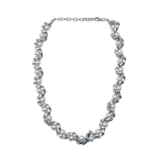 钛钢粗款重工珍珠缠绕男颈链小众设计项链锁骨链女百搭毛衣链饰品