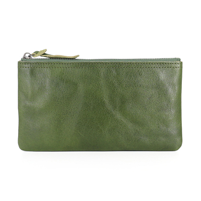 植鞣牛皮皱褶复古风收纳包零钱袋