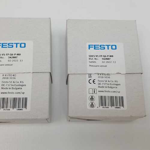 Festo SDE5-V1-FP-Q6-P-M8 Pressure Sensor, Lot of 2, New
