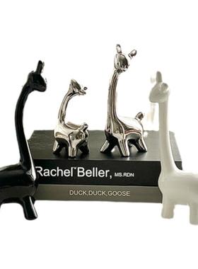 轻奢高档一家四口小鹿客厅摆件