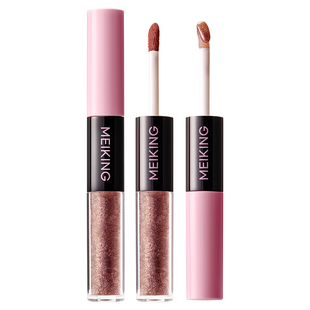 美康粉黛叠叠双头唇釉口红镜面水光不易掉色不易沾杯唇彩女正品