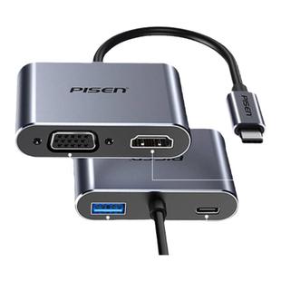 品胜typec拓展坞扩展HDMI投屏转换器4k高清VGA转接头mac笔记本电脑iPad连接电视机投影仪显示器hub集线pd100W