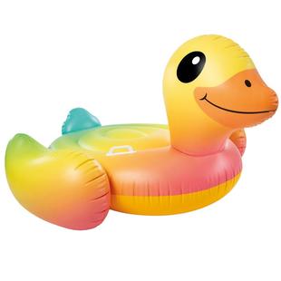 儿童成人水上大黄鸭充气船泳池漂浮玩具坐骑小鸭子浮排游泳圈神器