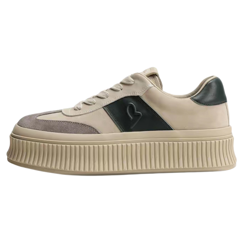 BOSSSUNWEN/博斯·绅威网球板鞋男潮流厚底增高松糕底休闲板鞋