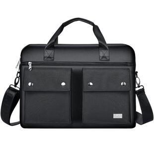 七匹狼手提包男士斜挎包商务公文包多功能工作包大容量单肩背包潮