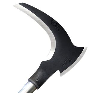 高锰钢镰刀砍割两用割草刀全钢锻打户外农用加长杆折叠镰刀砍柴刀