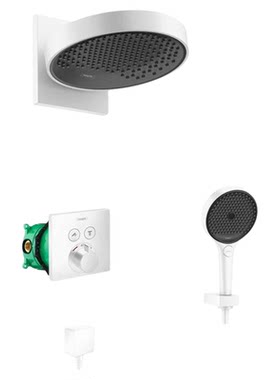 汉斯格雅hansgrohe境雨暗装360恒温花洒入墙大顶喷淋浴套装旗舰店