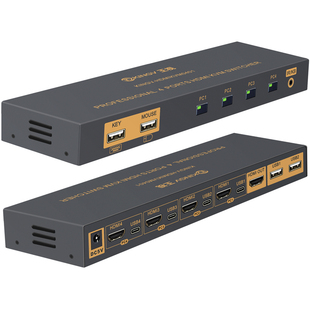 kvm切换器hdmi四进一出4进1出4K高清口4台电脑共用1套键盘鼠标显示器U盘打印机usb设备王视