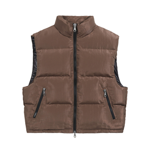 Cole Buxton美式高街潮牌复古亮面纯色男女宽松休闲夹棉马甲外套