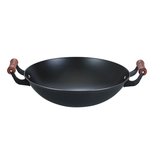 陆川生铁铸铁锅官方旗舰老式炒菜锅双耳不粘燃气灶适用电磁炉平底
